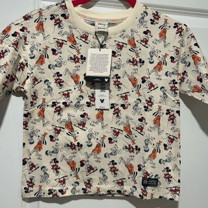 Disney Kids Cream Graphic T-Shirt size 7 NWT